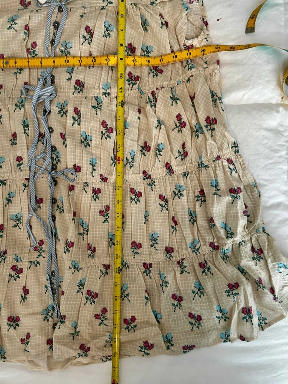 Free people, cream, floral, print, tunic dress small - Picture 13 of 13